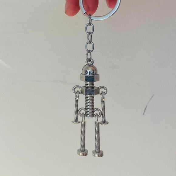 Other Jewelry - Y2k 2000s vintage stainless steel nuts and bolts stickman keychain